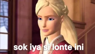 😊 Barbie sok iya si lonte ini Barbie, animowany, postać, Meme whatsapp sticker