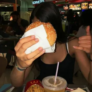 🍔 nourriture, burger, McDonalds, boisson, frites, restaurant telegram sticker