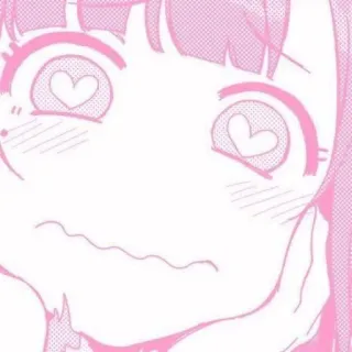🎀 anime, girl, heart eyes, pink, cute, manga telegram sticker
