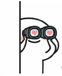 🤔 Fernglas, Spähen, Liebe, Herzen, Cartoon telegram sticker