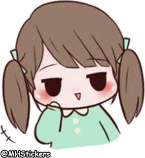 😅 @MHStickers Аниме девушка, Стикер, Милый, Мультфильм telegram sticker
