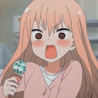 🥤 Anime, Fille, Surpris, Glace, Mignon telegram sticker