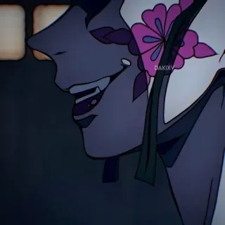 🤍 DAKIXV anime, flor, rosto telegram sticker