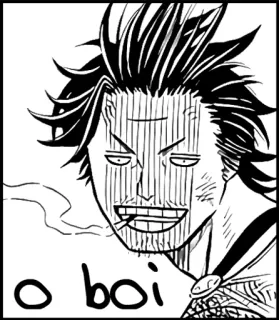 😬 o boi anime, manga, smoking, character, expression telegram sticker