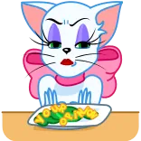 😒 VO UR ORANGE cat, cartoon, food, funny telegram sticker