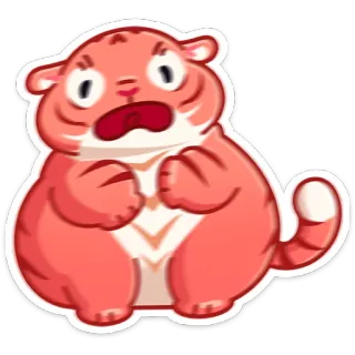 😨 tigre, fofo, desenho animado, bravo, animal, engraçado, adesivo whatsapp sticker