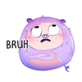 🙄 BRUH bruh, cerdo, dibujo animado, meme whatsapp sticker