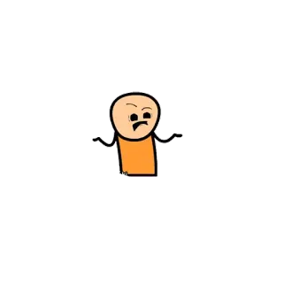 🙁 Cartone animato, Confuso, Omino stilizzato, Arancione, Domanda, Meme telegram sticker