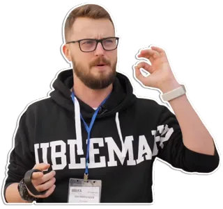 👌 UBLEMA Mann, Brille, Bart, Geste, Porträt whatsapp sticker