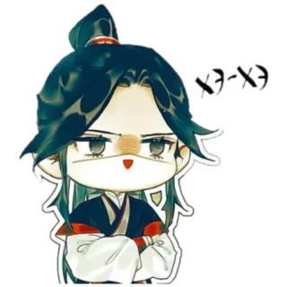 🤠 xэ-xэ chibi, cartoon, cute, sticker telegram sticker