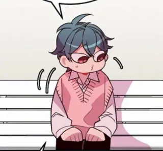 👒 动漫, 卡通, 角色, 男孩, 脸红 telegram sticker