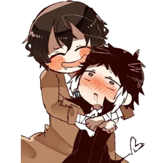 😵 Anime, Chibi, Cartoon, Süß, Kawaii, Umarmung, Fanart telegram sticker