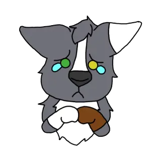 😢 chien, pleurer, triste, dessin animé, animal, émotions, personnage telegram sticker