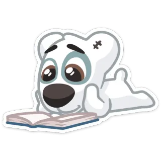 📖 gấu, đọc sách, sách, hoạt hình, dễ thương, nhãn dán, động vật telegram sticker