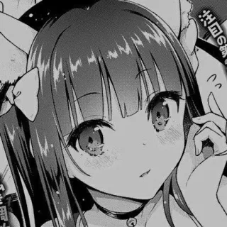 🖤 Anime, Mangá, Garota gato, Fofo, Kawaii, Ilustração telegram sticker