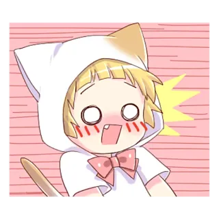 👿 Anime, Gato, Lindo, Kawaii, Sudadera con capucha, Gatito telegram sticker