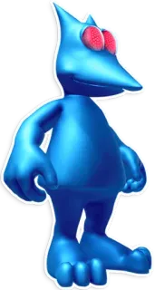 😡 blau, Cartoon, Figur, Alien telegram sticker