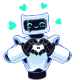 ❤️ robot, love, heart, cute, digital telegram sticker
