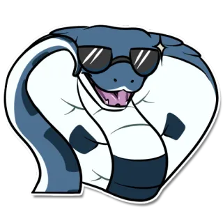 😎 serpiente, cobra, guay, gafas, animal, reptil whatsapp sticker