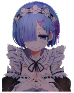 😶 Rem anime, maid, girl, cute, character, Re:Zero whatsapp sticker