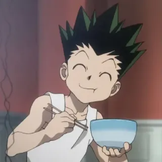 🍝 Gon Freecss Hunter x Hunter anime, manga, Gon Freecss, Hunter x Hunter, eating, food telegram sticker