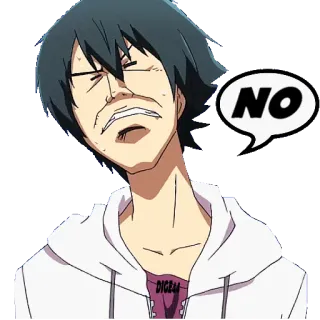 👎 NO Anime, Nein, Reaktion, Charakter telegram sticker