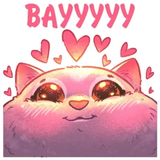 ❤ BAUUUUUU Katze, Herzen, süß, kawaii, rosa, Tier, Haustier telegram sticker