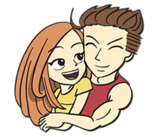 💑 dibujos animados, pareja, amor, abrazo, ilustración, relación, romance telegram sticker