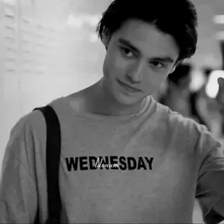 🔗 Wednesday WEDNESDAY Środa, Netflix, Serial TV, Nastolatek, Portret, Czarno-białe telegram sticker