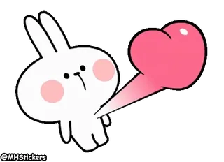 ❤️🔥 토끼, 바니, 하트, 사랑, 귀여운, 만화, 스티커 telegram sticker
