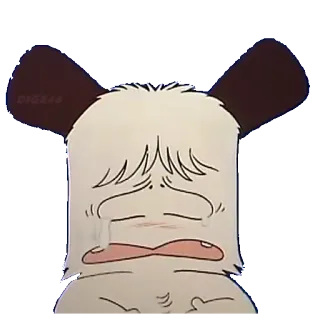 😰 Kreskówka, Smutny, Płaczący, Zwierzę telegram sticker