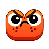 😡 enfadado, personaje, naranja, expresión, cuadrado telegram sticker