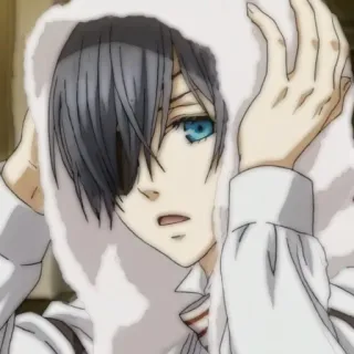 🗝 Ciel Phantomhive Black Butler Anime, Manga, Ciel Phantomhive, Black Butler, Capucha, Lindo whatsapp sticker