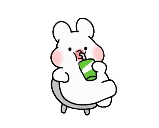 🤤 animal, bunny, drink, cute, cartoon, sticker telegram sticker
