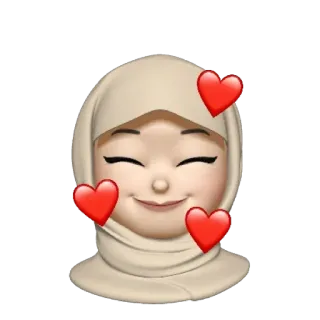 💿 Emoji, Kobieta, Hidżab, Serce, Miłość, Islam telegram sticker