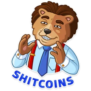 💩 SHITCOINS медведь, мультфильм, бизнесмен, криптовалюта, мем telegram sticker