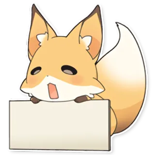 😑 fuchs, tier, süß, chibi, aufkleber, säugetier, cartoon whatsapp sticker