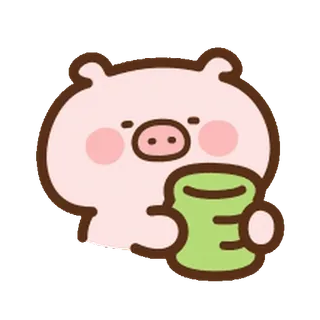 ⭐️ maiale, carino, animale, kawaii, cartone animato, bevanda telegram sticker