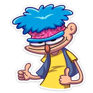 👍 cartoon, character, thumbs up, illustration, sticker telegram sticker