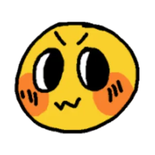 ☺️ Emoji, Expressão, Bravo, Fofo, Amarelo telegram sticker