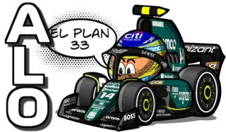 🇪🇸 EL PLAN 33 一级方程式, 阿隆索, 赛车, 体育, 卡通 telegram sticker