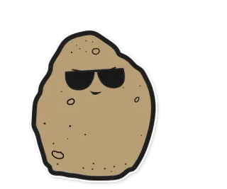😎 potato, cool, sunglasses, cartoon, vegetable, food telegram sticker