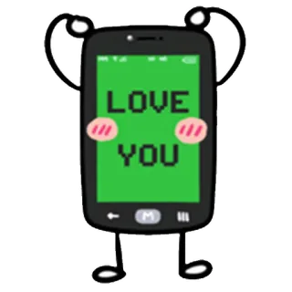 ❤ LOVE YOU Liebe, Handy, Gruß, Valentinstag, Zuneigung, Cartoon whatsapp sticker