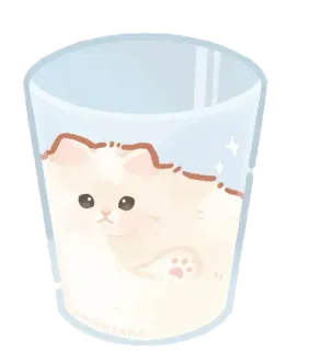 🐾 猫, かわいい, カワイイ, 子猫, 動物, グラス, 飲み物 telegram sticker