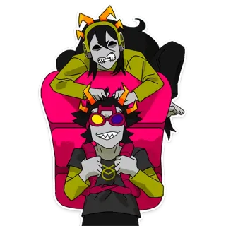 🙃 Мультфильм, Иллюстрация, Персонажи, Цифровое искусство, Homestuck, Тролль, Фанатское творчество telegram sticker