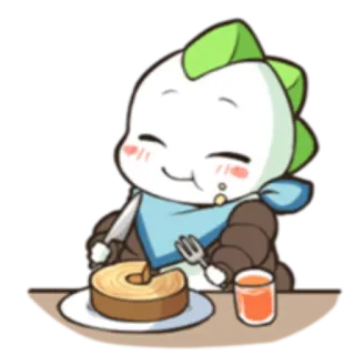 🍔 Desenho animado, Comendo, Bolo, Fofo, Personagem, Comida whatsapp sticker