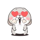 ❤️ kelinci, bunny, cinta, mata hati, imut, kartun, binatang telegram sticker