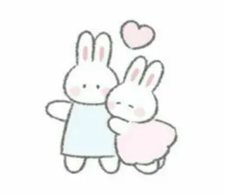 🤍 lindo, conejo, conejos, animales, amor, corazón, kawaii telegram sticker
