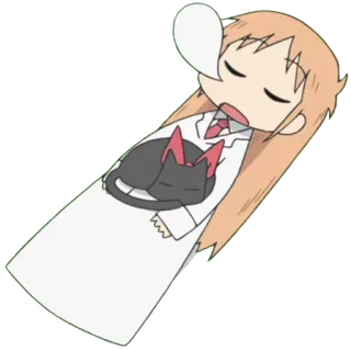 😪 Anime, Dormindo, Gato, Chibi, Fofo telegram sticker