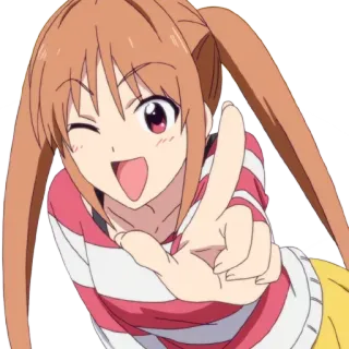🍌 anime, desenho animado, menina, sorriso, piscadela telegram sticker